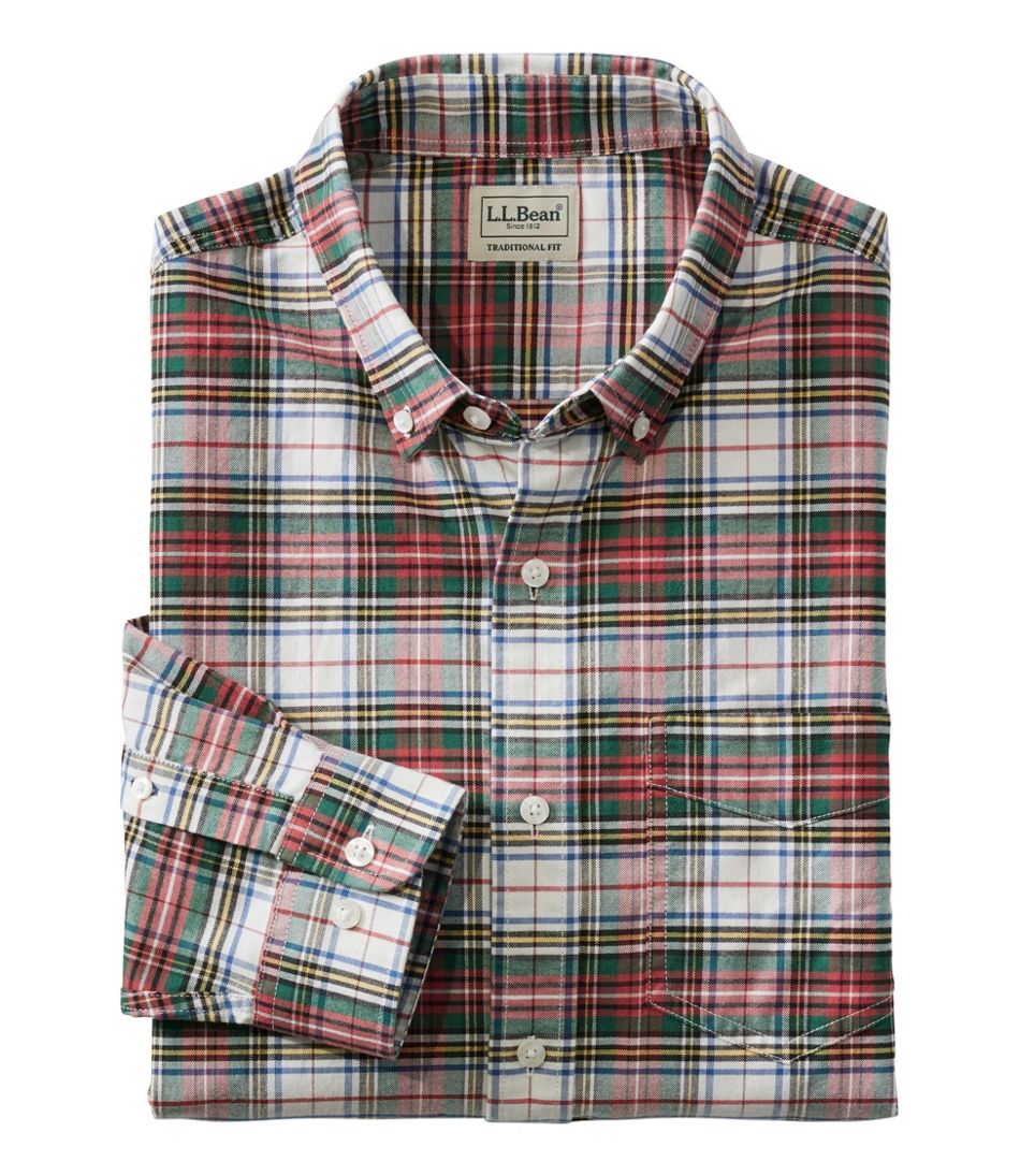 L.L.Bean | Men's Comfort Stretch® Oxford Shirt, Traditional Untucked Fit, Plaid