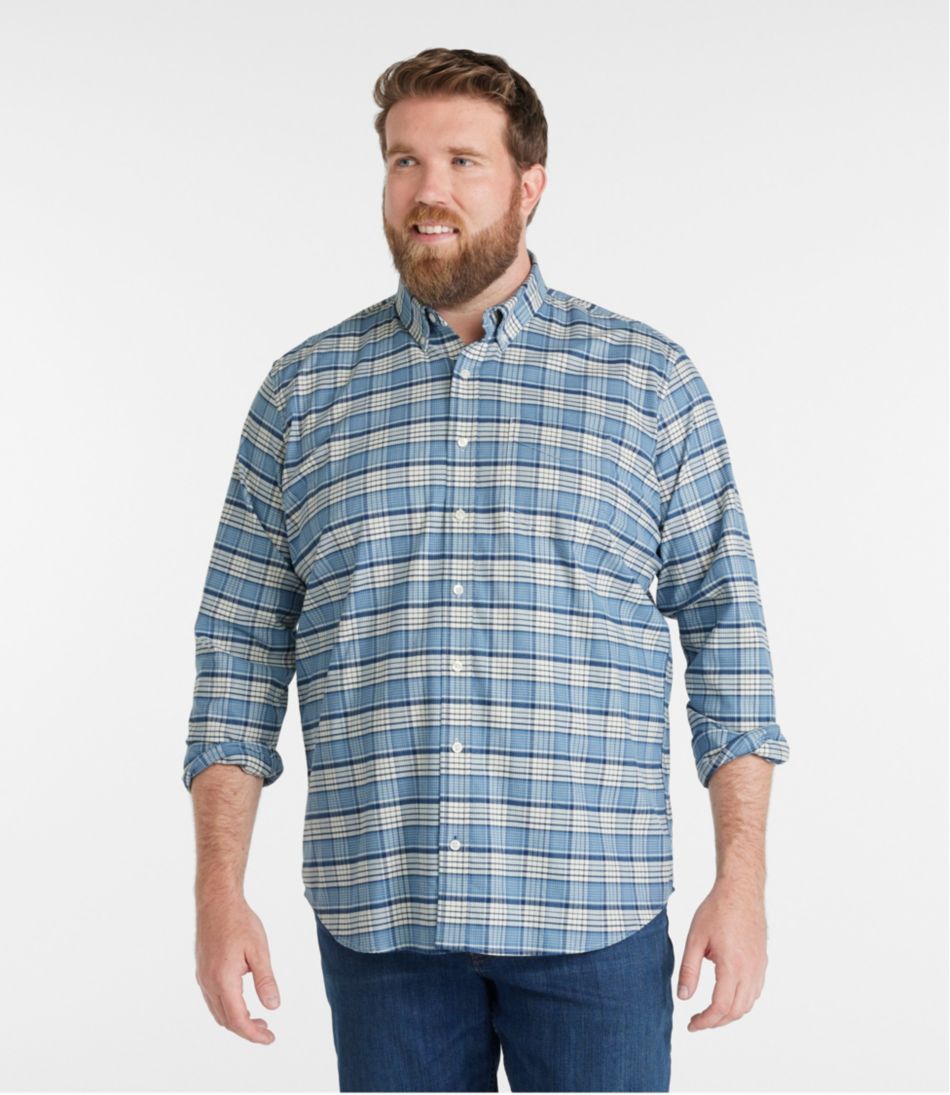 L.L.Bean | Men's Comfort Stretch® Oxford Shirt, Traditional Untucked Fit, Plaid