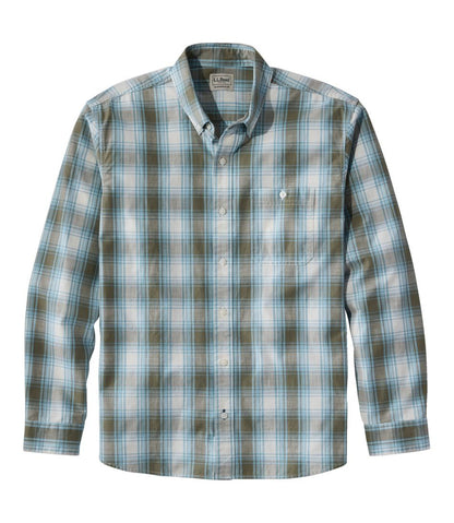 L.L.Bean | Men's Comfort Stretch® Chambray Shirt, Traditional Untucked Fit, Long-Sleeve, Print