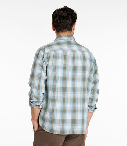 L.L.Bean | Men's Comfort Stretch® Chambray Shirt, Traditional Untucked Fit, Long-Sleeve, Print