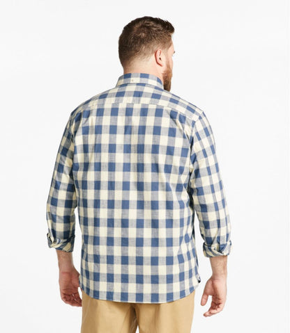 L.L.Bean | Men's Comfort Stretch® Chambray Shirt, Traditional Untucked Fit, Long-Sleeve, Print