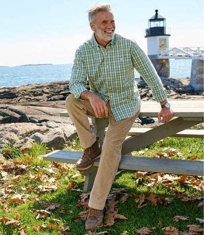 L.L.Bean | Men's Comfort Stretch® Chambray Shirt, Traditional Untucked Fit, Long-Sleeve, Print