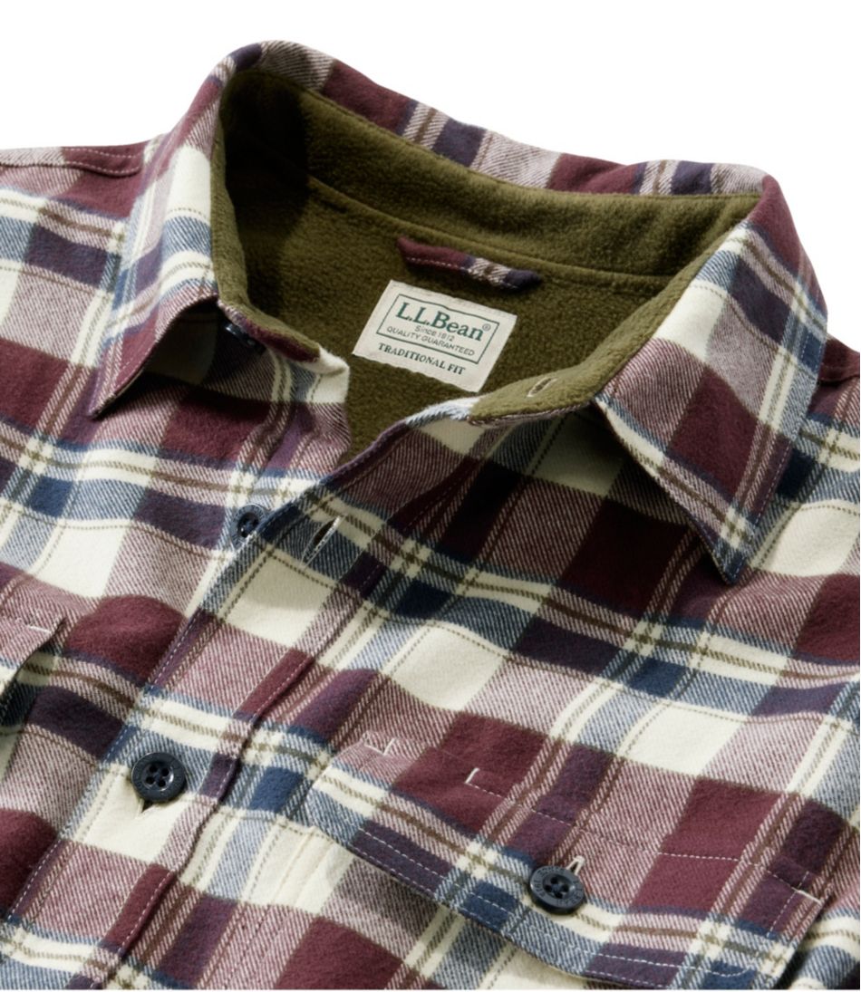 L.L.Bean | Men's Fleece-Lined Flannel Shirt, Traditional Fit
