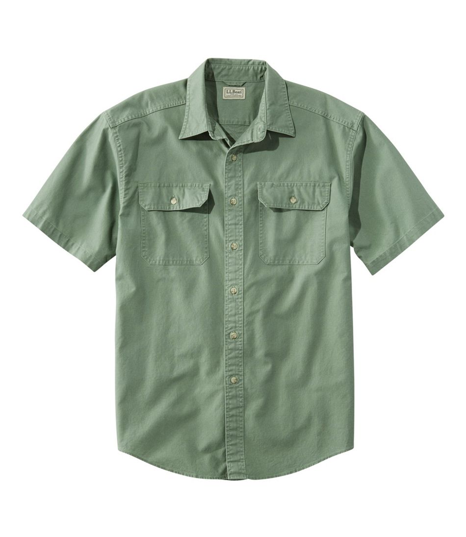L.L.Bean | Men's Sunwashed Canvas Shirt, Traditional Fit Short-Sleeve