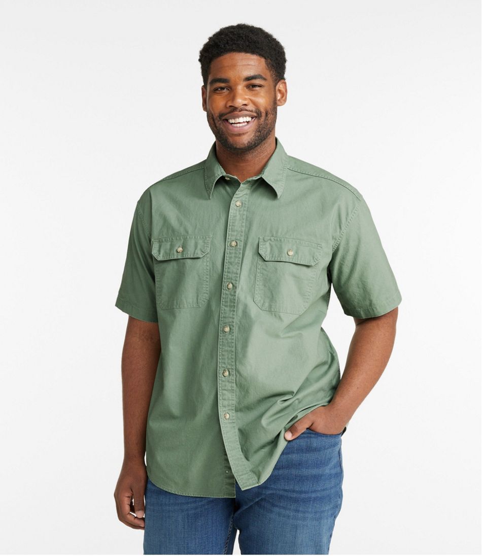 L.L.Bean | Men's Sunwashed Canvas Shirt, Traditional Fit Short-Sleeve
