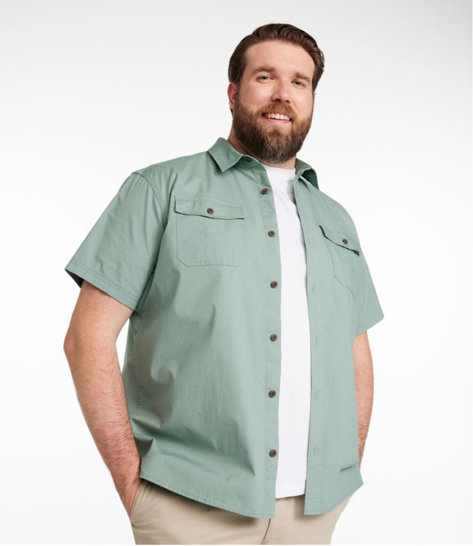 L.L.Bean | Men's Riverton Ripstop Shirt, Short-Sleeve, Traditional Untucked Fit