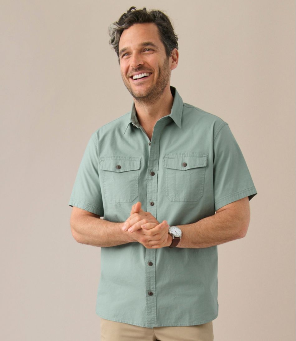 L.L.Bean | Men's Riverton Ripstop Shirt, Short-Sleeve, Traditional Untucked Fit