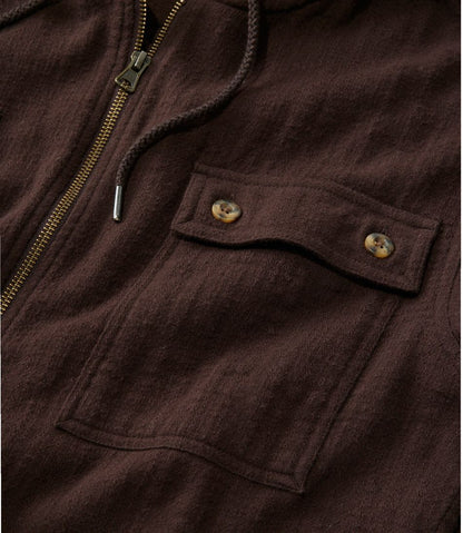 L.L.Bean | Men's 1912 Field Flannel Shirt, Hooded, Slightly Fitted Untucked Fit
