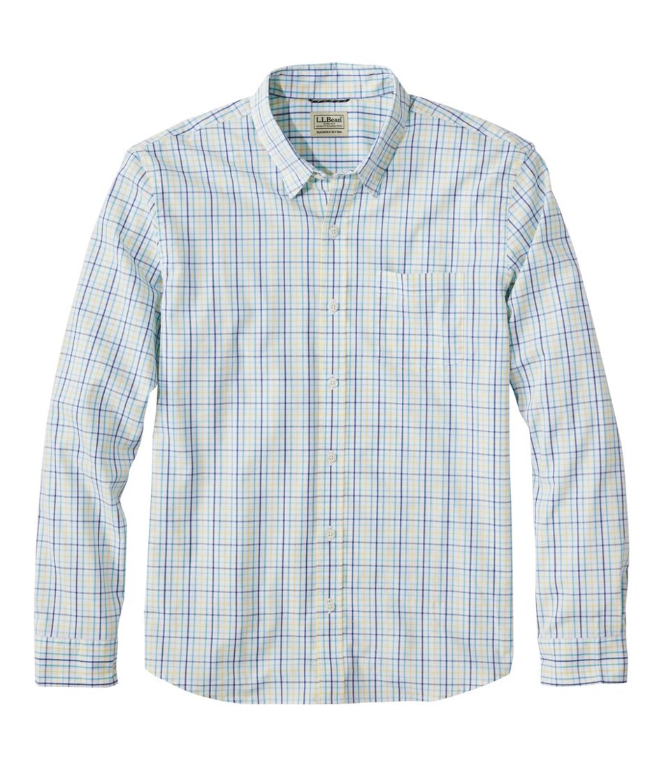L.L.Bean | Men's Comfort Stretch Performance® Shirt, Long-Sleeve, Slightly Fitted Untucked Fit, Plaid