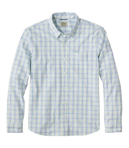 L.L.Bean | Men's Comfort Stretch Performance® Shirt, Long-Sleeve, Slightly Fitted Untucked Fit, Plaid