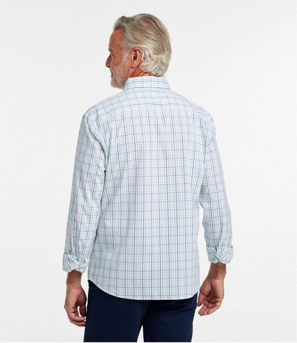 L.L.Bean | Men's Comfort Stretch Performance® Shirt, Long-Sleeve, Slightly Fitted Untucked Fit, Plaid