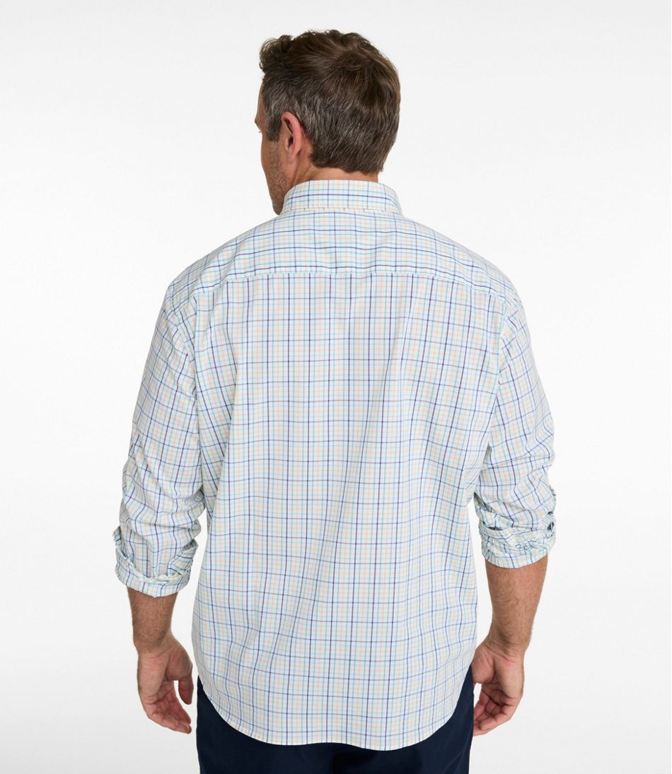 L.L.Bean | Men's Comfort Stretch Performance® Shirt, Long-Sleeve, Slightly Fitted Untucked Fit, Plaid