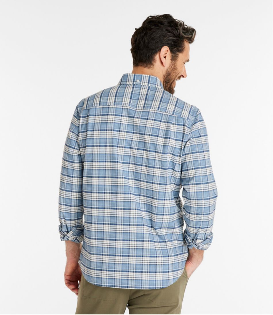 L.L.Bean | Men's Comfort Stretch® Oxford Shirt, Slightly Fitted Untucked Fit, Plaid