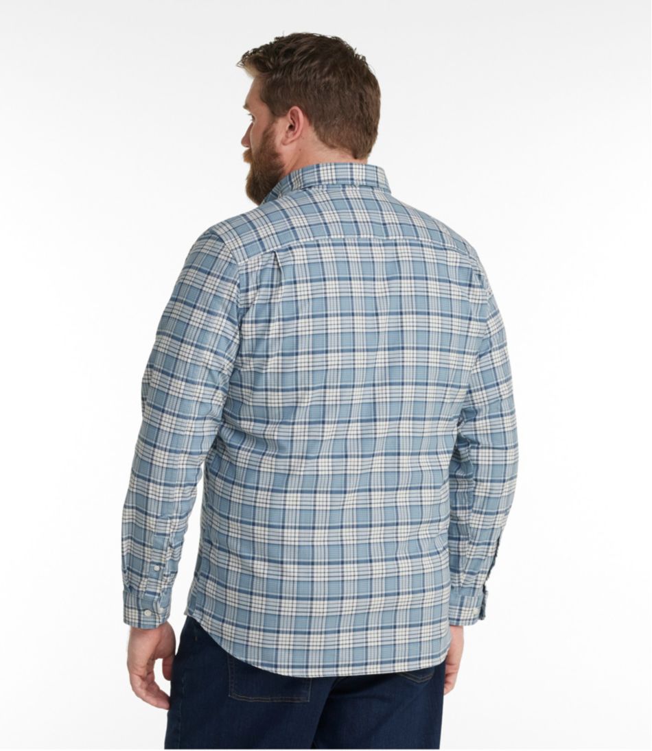 L.L.Bean | Men's Comfort Stretch® Oxford Shirt, Slightly Fitted Untucked Fit, Plaid