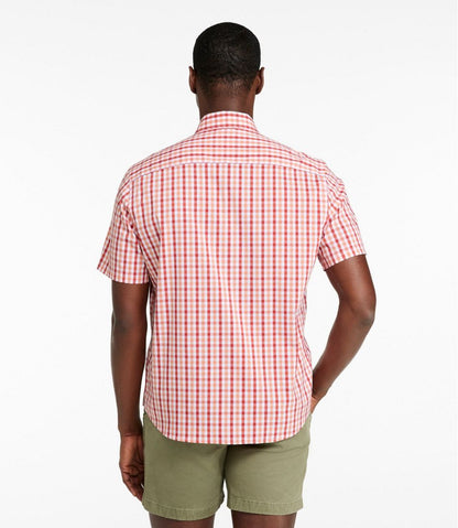L.L.Bean | Men's Comfort Stretch Performance® Shirt, Short-Sleeve, Slightly Fitted Untucked Fit, Plaid