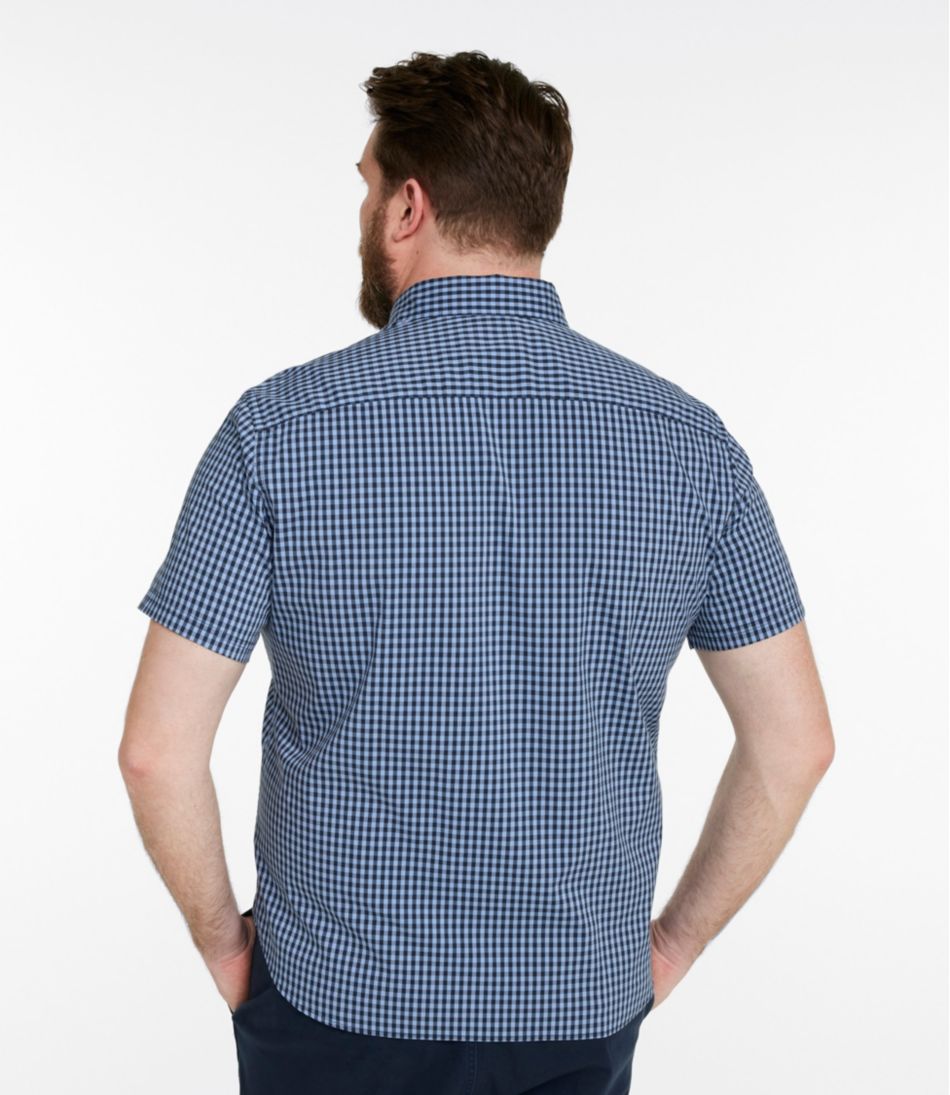L.L.Bean | Men's Comfort Stretch Performance® Shirt, Short-Sleeve, Slightly Fitted Untucked Fit, Plaid
