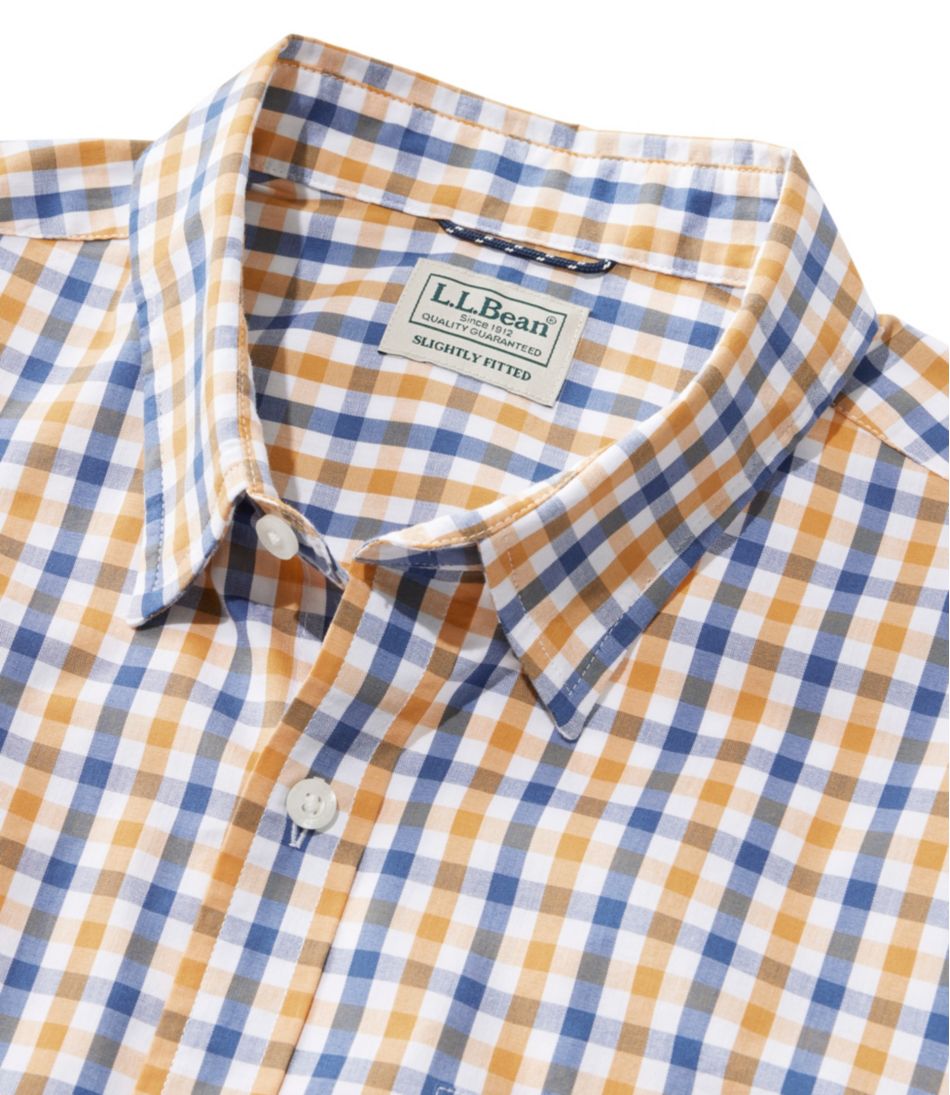 L.L.Bean | Men's Comfort Stretch Performance® Shirt, Short-Sleeve, Slightly Fitted Untucked Fit, Plaid