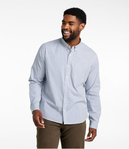 L.L.Bean | Men's Signature Stretch Poplin Shirt, Long-Sleeve, Slim Fit