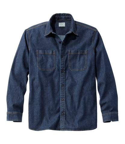 L.L.Bean | Men's BeanFlex® Denim Shirt, Traditional Untucked Fit