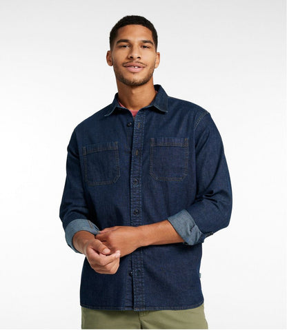 L.L.Bean | Men's BeanFlex® Denim Shirt, Traditional Untucked Fit