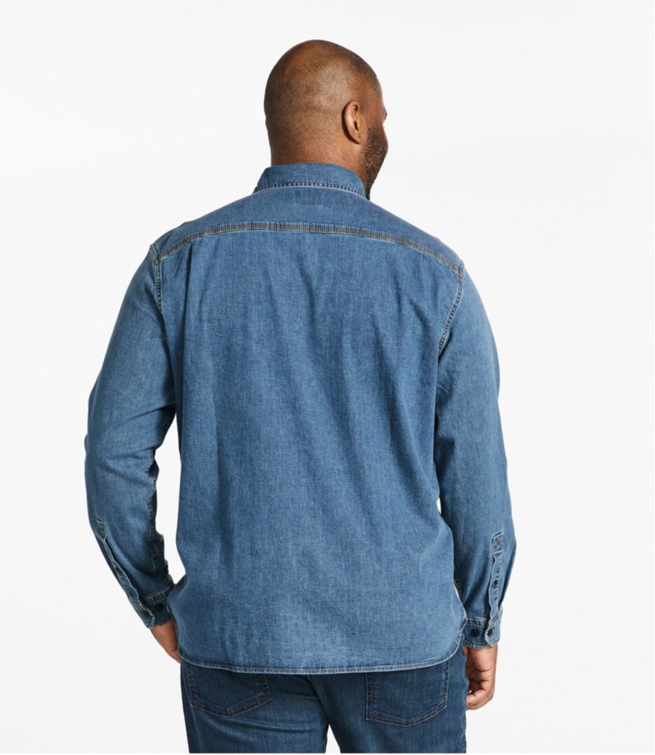L.L.Bean | Men's BeanFlex® Denim Shirt, Traditional Untucked Fit