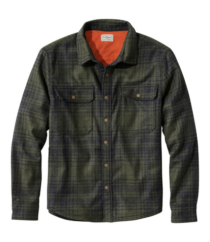 L.L.Bean | Men's Maine Guide Lightweight Lined Wool Field Shirt, Plaid