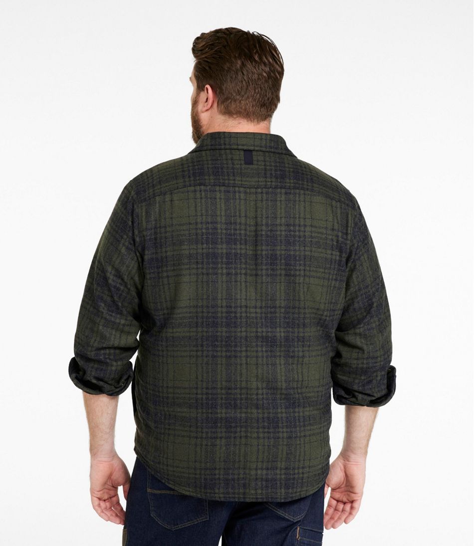 L.L.Bean | Men's Maine Guide Lightweight Lined Wool Field Shirt, Plaid