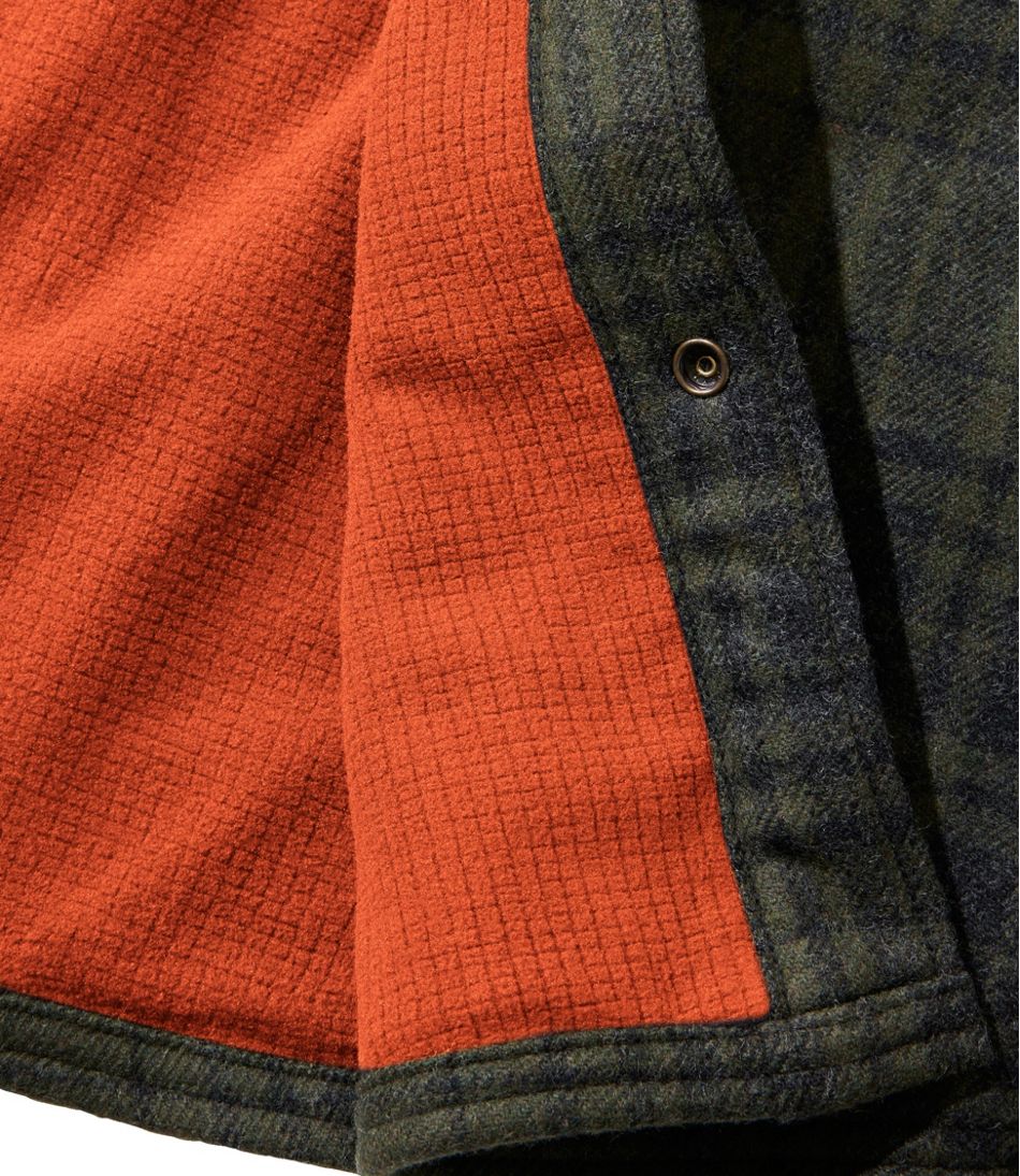 L.L.Bean | Men's Maine Guide Lightweight Lined Wool Field Shirt, Plaid