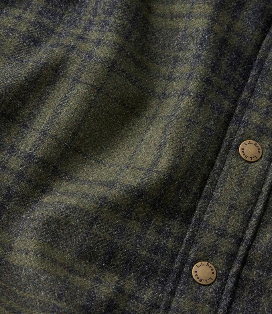 L.L.Bean | Men's Maine Guide Lightweight Lined Wool Field Shirt, Plaid