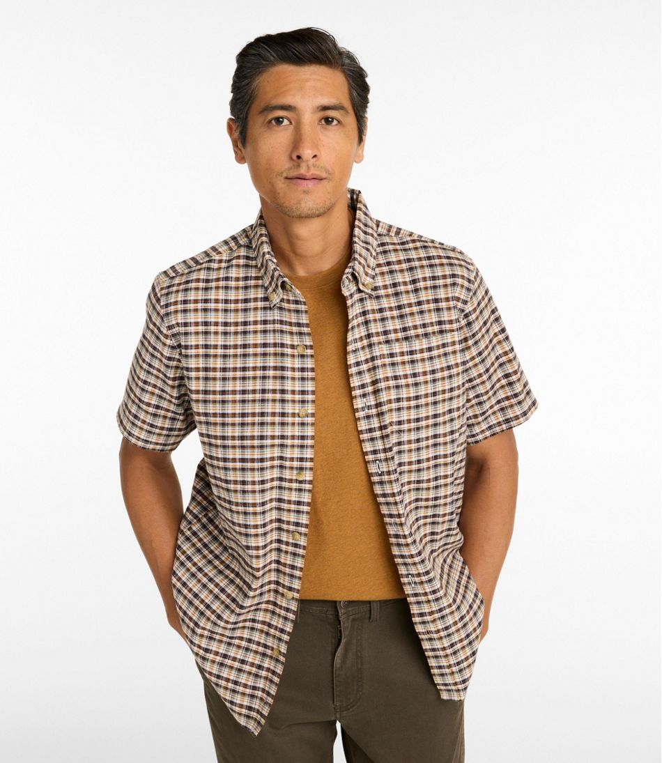 L.L.Bean | Men's Stonecoast Hemp Shirt, Short-Sleeve, Slightly Fitted Untucked Fit