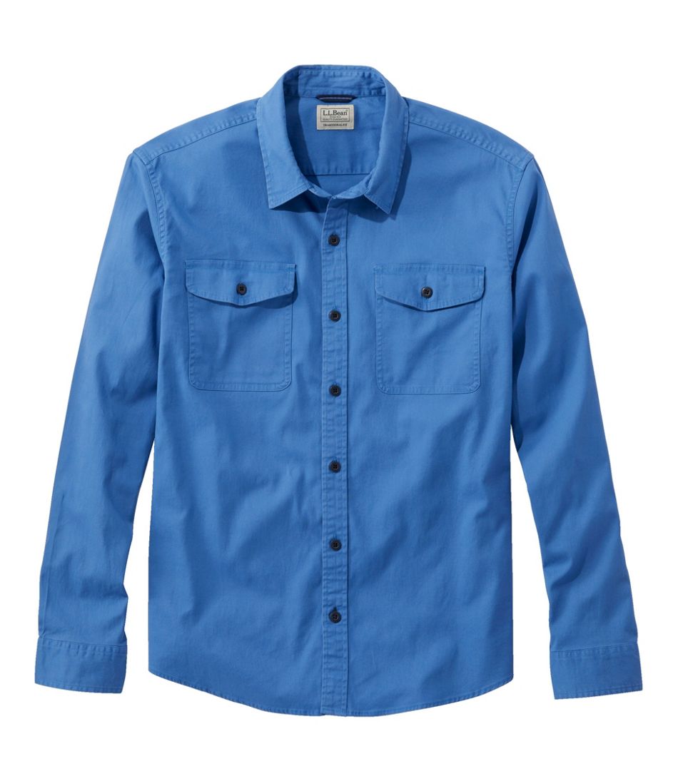 L.L.Bean | Men's Lakewashed Twill Shirt, Traditional Untucked Fit