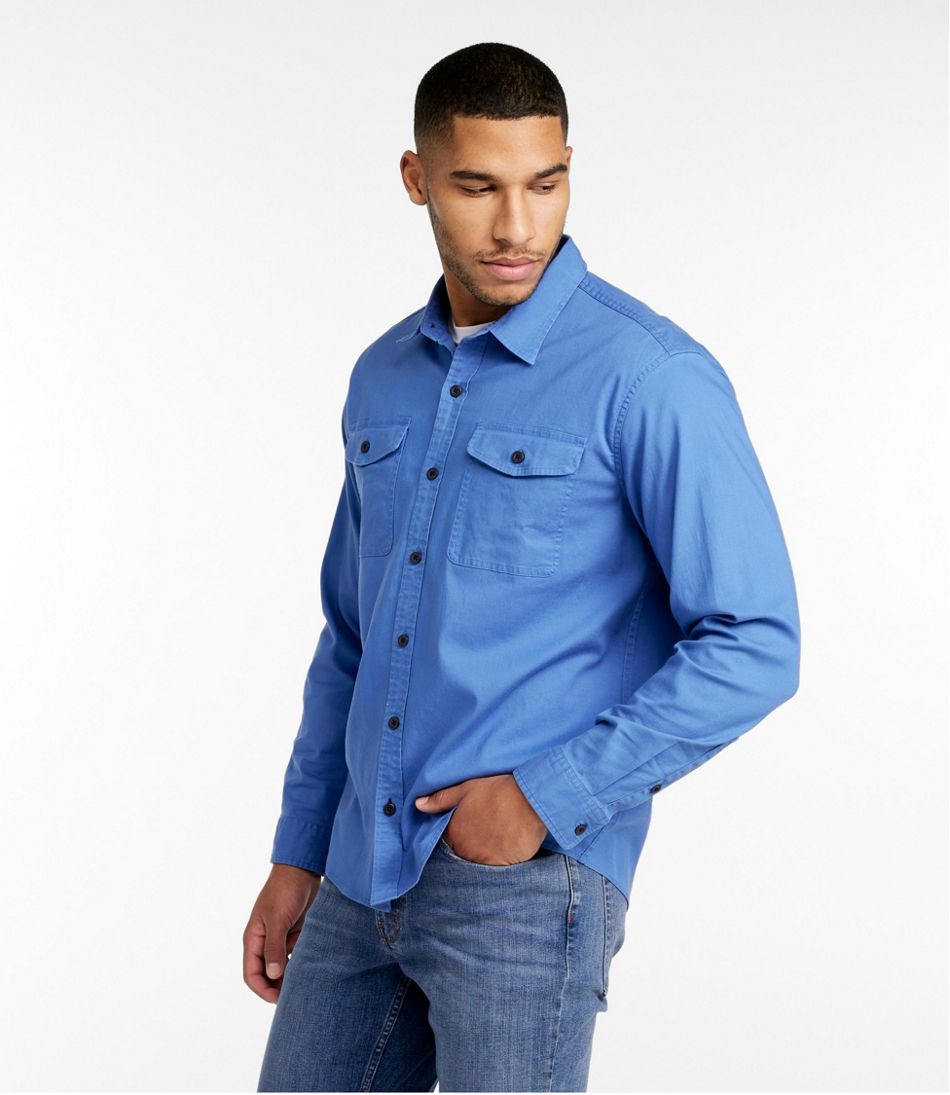 L.L.Bean | Men's Lakewashed Twill Shirt, Traditional Untucked Fit
