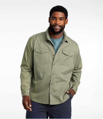 L.L.Bean | Men's Lakewashed Twill Shirt, Traditional Untucked Fit