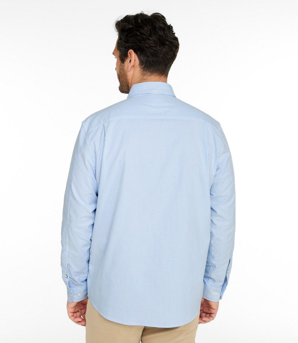 L.L.Bean | Men's Comfort Stretch Oxford Shirt, Traditional Untucked Fit, Stripe