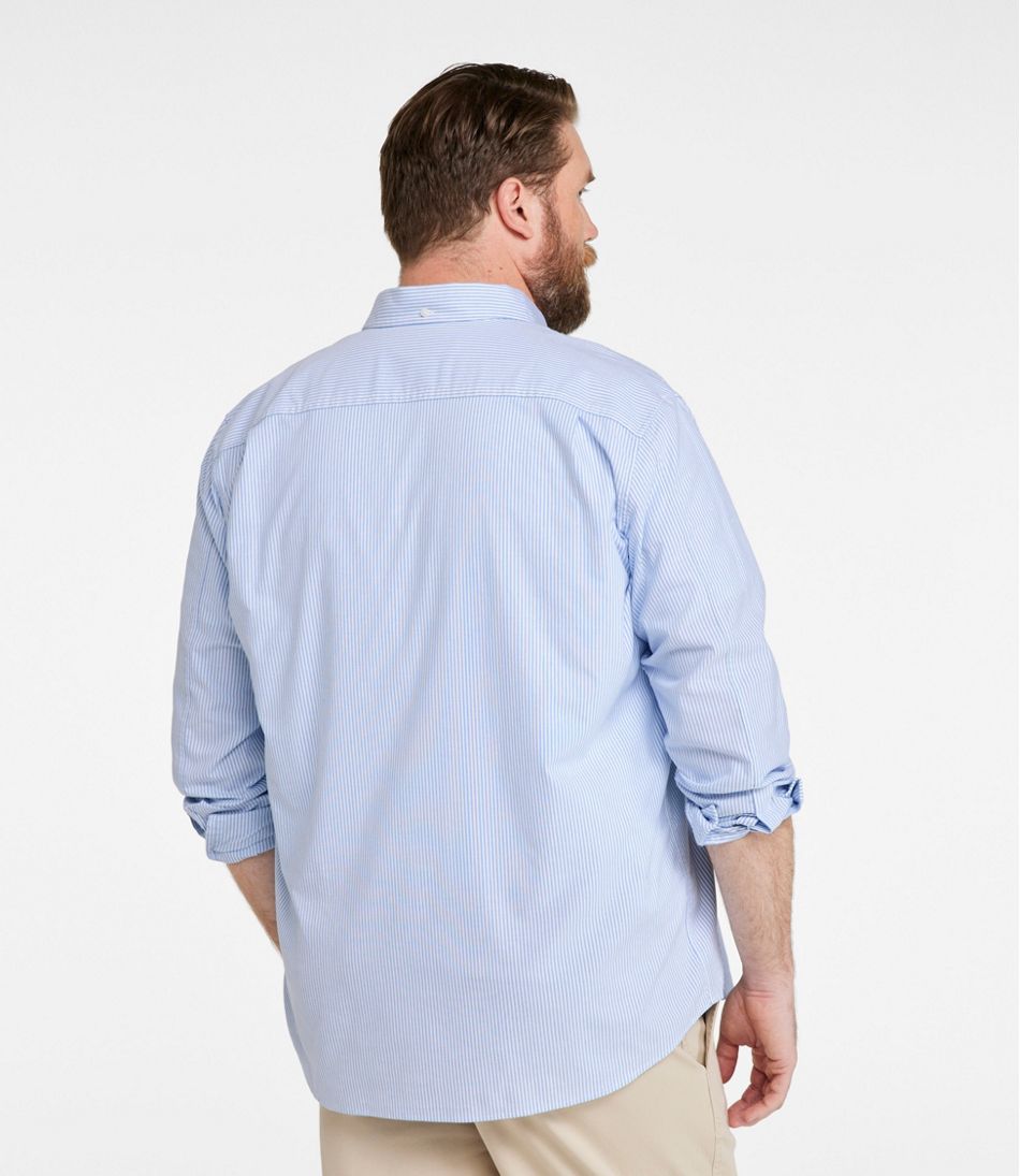L.L.Bean | Men's Comfort Stretch Oxford Shirt, Traditional Untucked Fit, Stripe