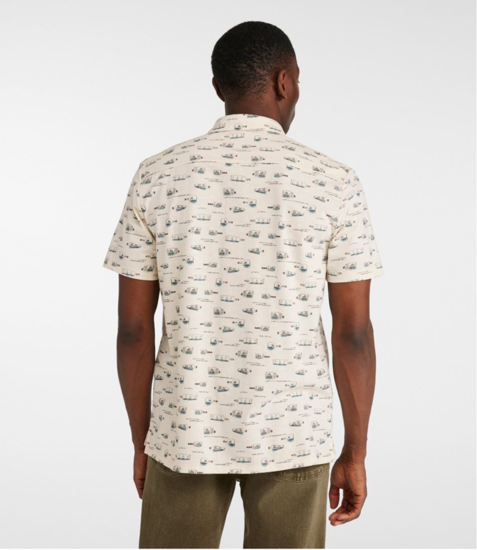 L.L.Bean | Men's Lakewashed Performance Shirts, Button-Front Shirt, Short-Sleeve, Print