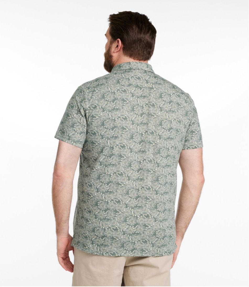 L.L.Bean | Men's Lakewashed Performance Shirts, Button-Front Shirt, Short-Sleeve, Print