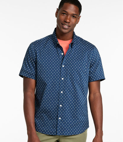 L.L.Bean | Men's Comfort Stretch Performance® Shirt, Short-Sleeve, Slightly Fitted Untucked Fit, Print