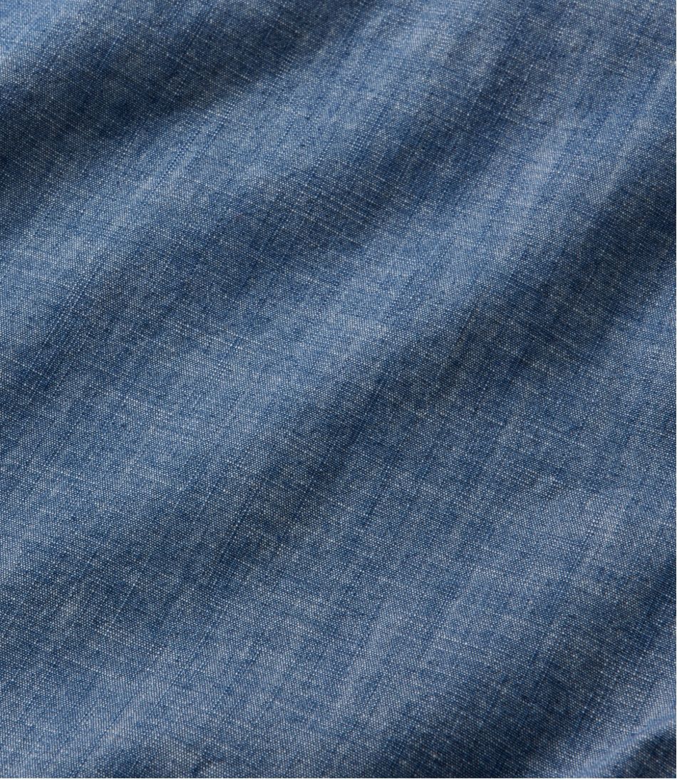 L.L.Bean | Men's Comfort Stretch® Chambray Shirt, Long-Sleeve, Slightly Fitted Untucked Fit
