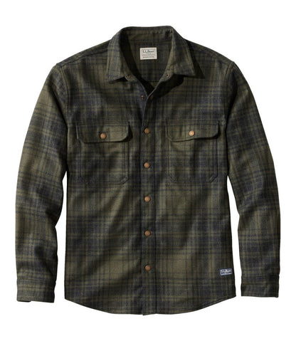 L.L.Bean | Men's Maine Guide Lightweight Wool Field Shirt, Plaid