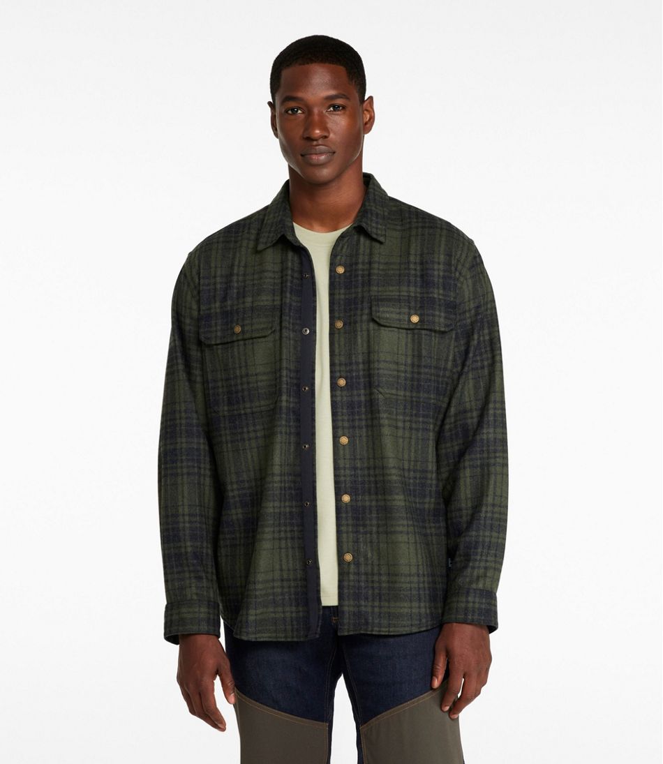 L.L.Bean | Men's Maine Guide Lightweight Wool Field Shirt, Plaid