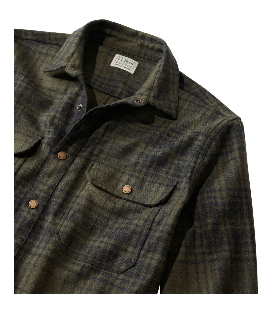 L.L.Bean | Men's Maine Guide Lightweight Wool Field Shirt, Plaid
