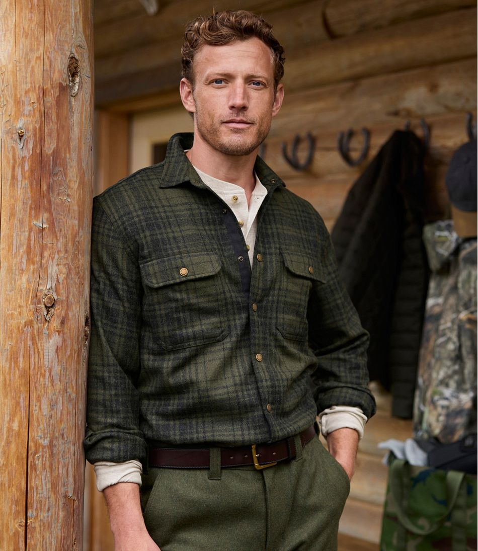 L.L.Bean | Men's Maine Guide Lightweight Wool Field Shirt, Plaid