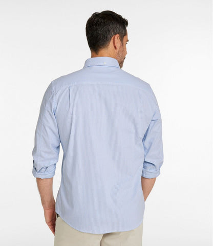 L.L.Bean | Men's Comfort Stretch Oxford Shirt, Slightly Fitted Untucked Fit, Stripe