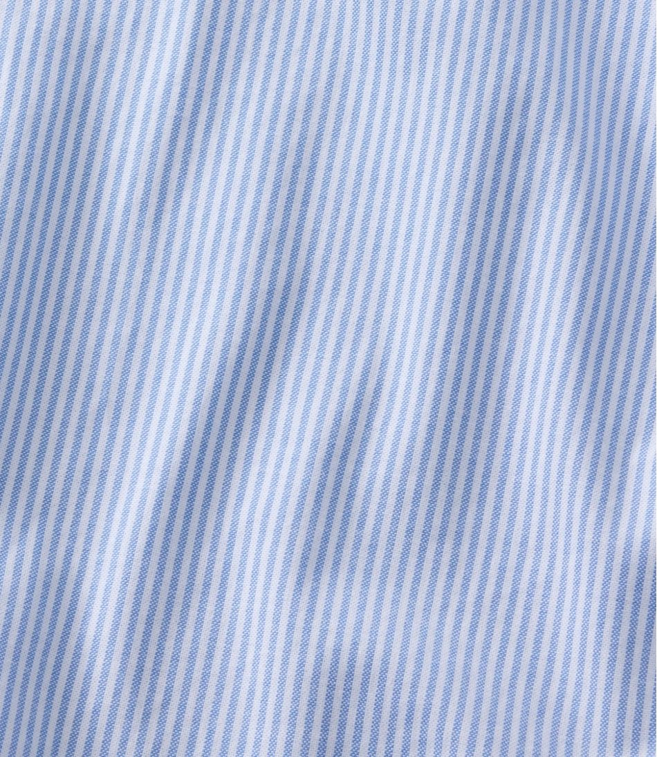 L.L.Bean | Men's Comfort Stretch Oxford Shirt, Slightly Fitted Untucked Fit, Stripe