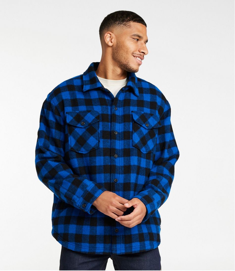 L.L.Bean | Men's Maine Guide Sherpa Lined Wool Shirt