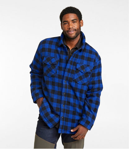 L.L.Bean | Men's Maine Guide Sherpa Lined Wool Shirt