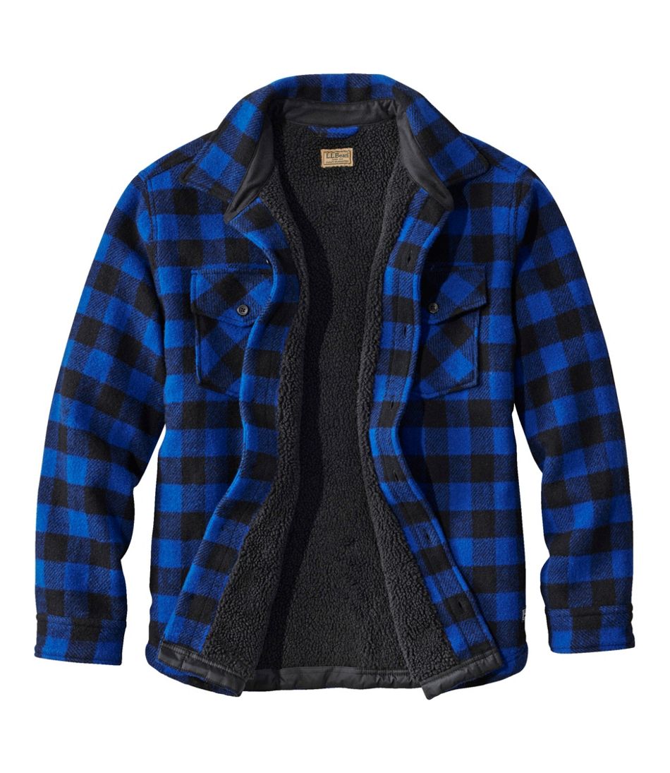 L.L.Bean | Men's Maine Guide Sherpa Lined Wool Shirt