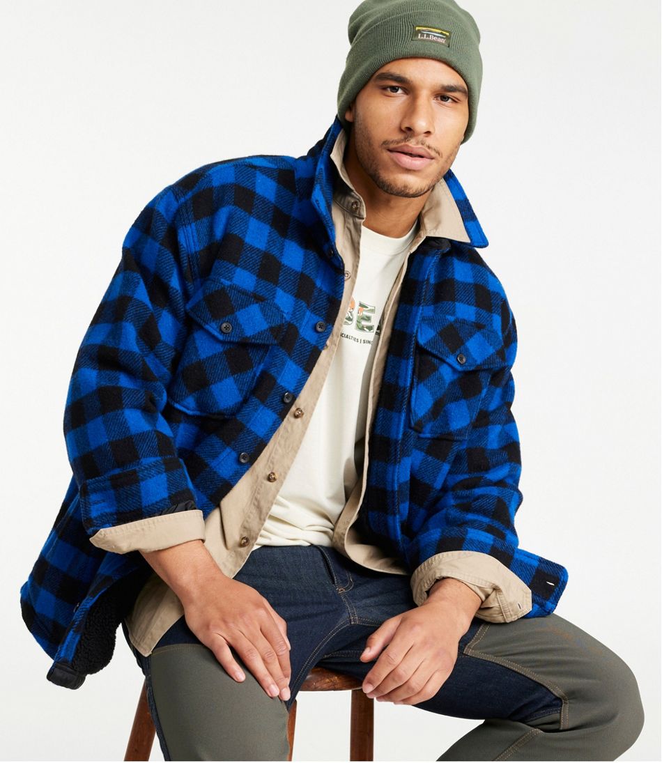 L.L.Bean | Men's Maine Guide Sherpa Lined Wool Shirt
