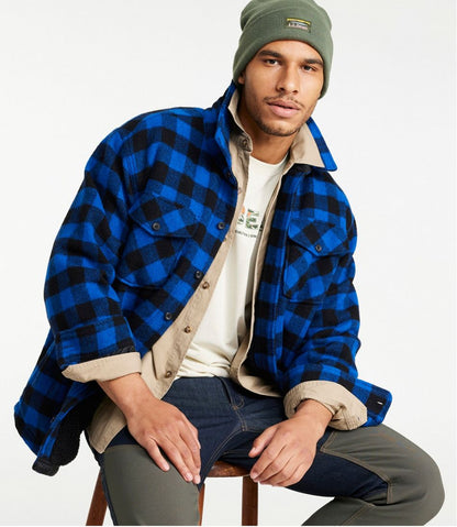 L.L.Bean | Men's Maine Guide Sherpa Lined Wool Shirt